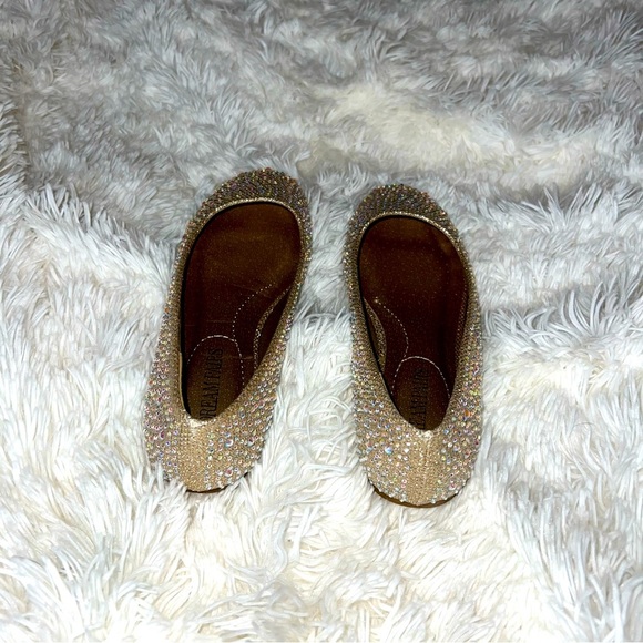 NIB Dream Pairs Gold Rhinestone Ballet Flats Size 5.5 - Picture 3 of 10